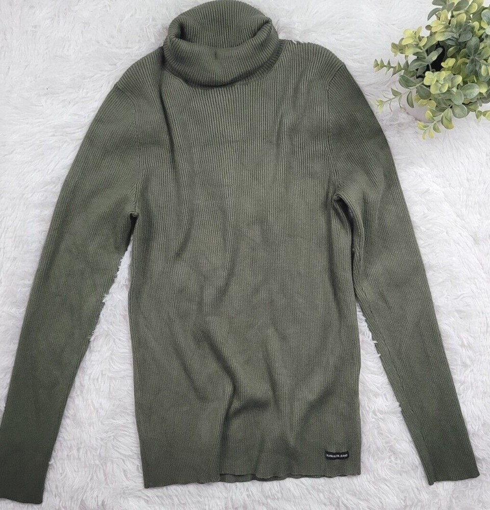 [378] Calvin Klein Green Turtle Neck Sweater